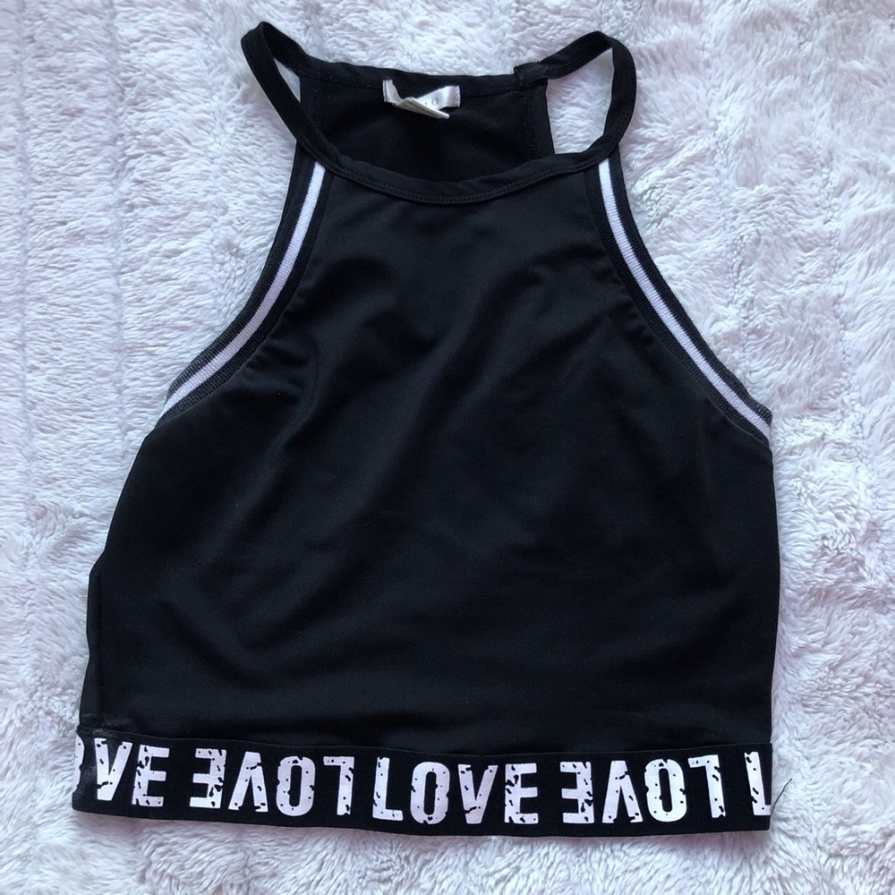 Black and white Halter crop top